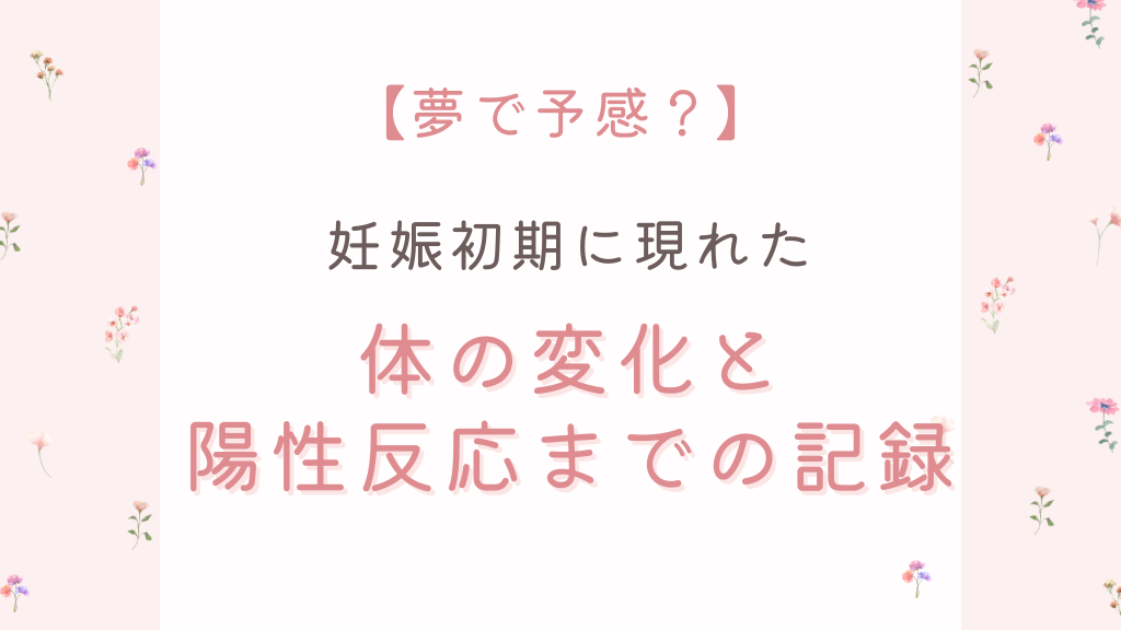 夢で予感？妊娠初期に現れた体の変化と陽性反応までの記録